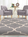 Lattice Gardens Collection Area Rug -  Espaliera Rectangle Gray  lifestyle 11
