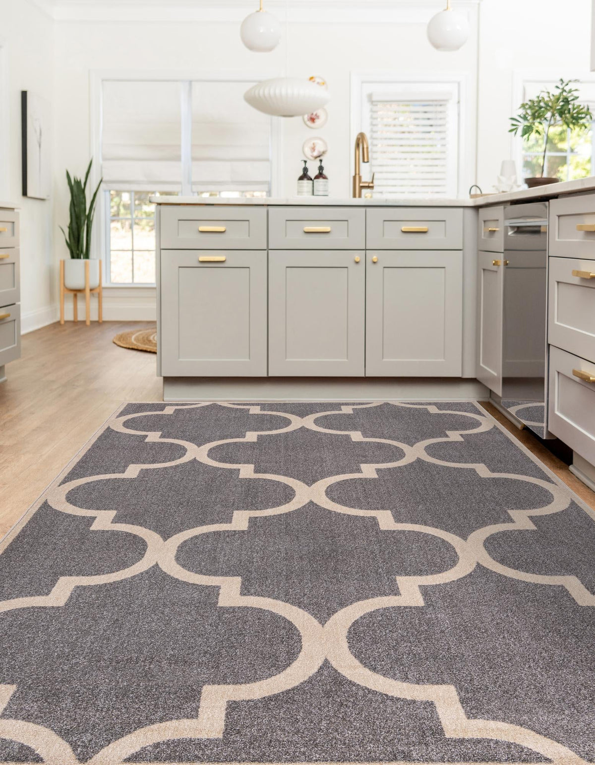Lattice Gardens Collection Area Rug -  Espaliera Rectangle Gray  lifestyle 19