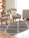 Lattice Gardens Collection Area Rug -  Espaliera Rectangle Gray  lifestyle 31