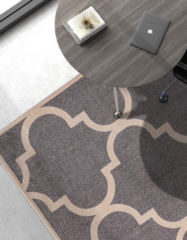 Lattice Gardens Collection Area Rug -  Espaliera Rectangle Gray  lifestyle 63