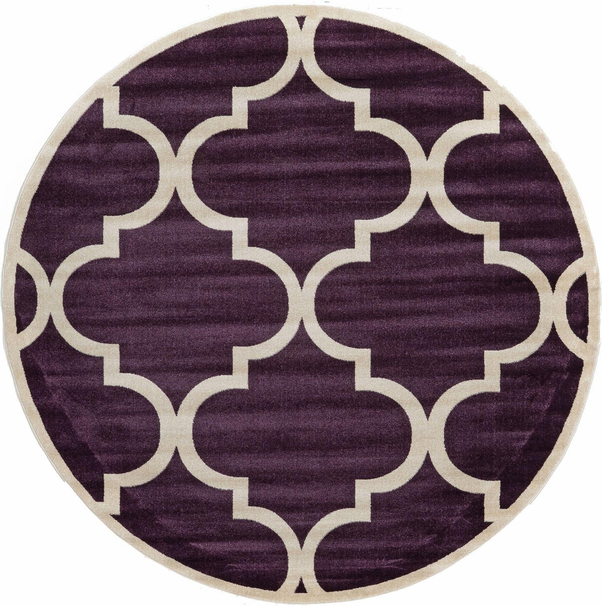 Lattice Gardens Collection Area Rug -  Shrubville Round Purple Main