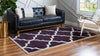 Lattice Gardens Collection Area Rug -  Rosarium Rectangle Purple  lifestyle 3