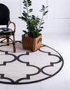 Lattice Gardens Collection Area Rug -  Espaliera Round Beige and Black  lifestyle 73