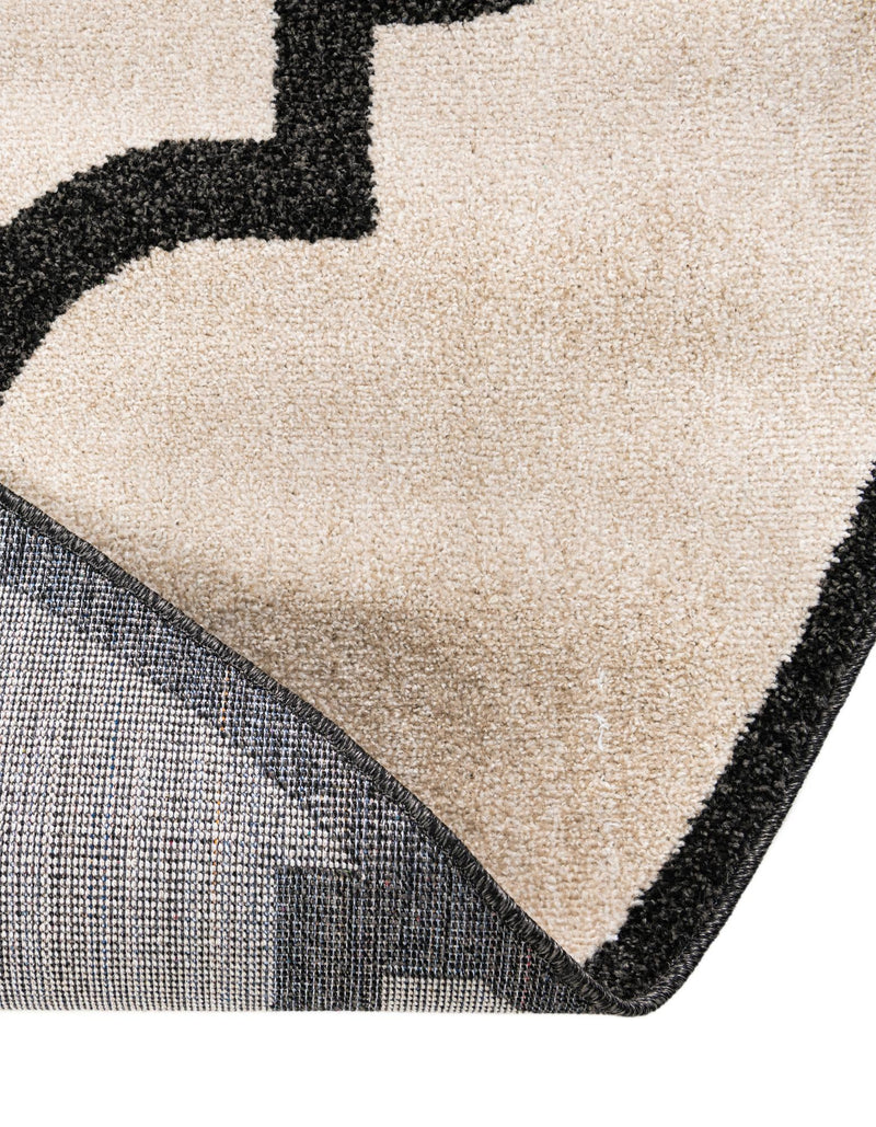 Lattice Gardens Collection Area Rug -  Espaliera Round Beige and Black  lifestyle 107