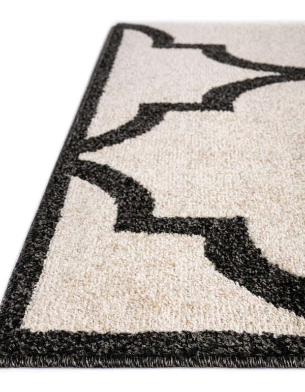 Lattice Gardens Collection Area Rug -  Espaliera Rectangle Beige and Black  lifestyle 48