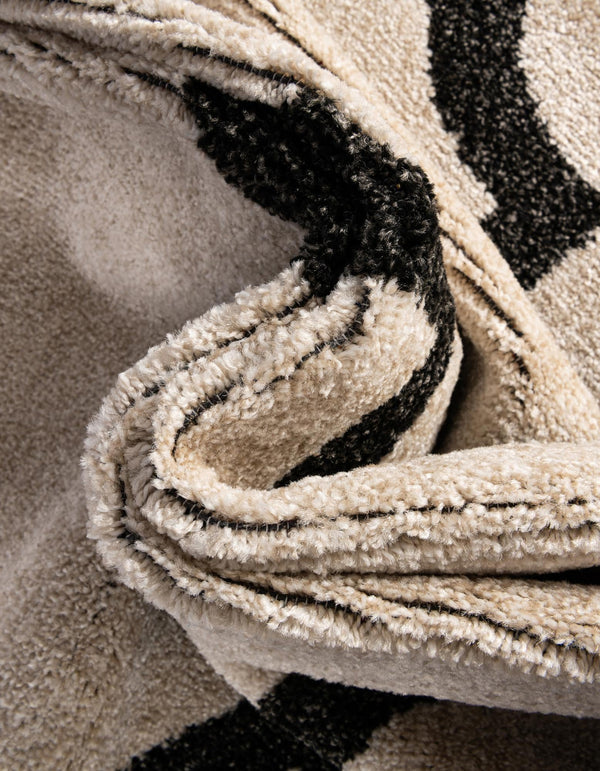 Lattice Gardens Collection Area Rug -  Espaliera Rectangle Beige and Black  lifestyle 50