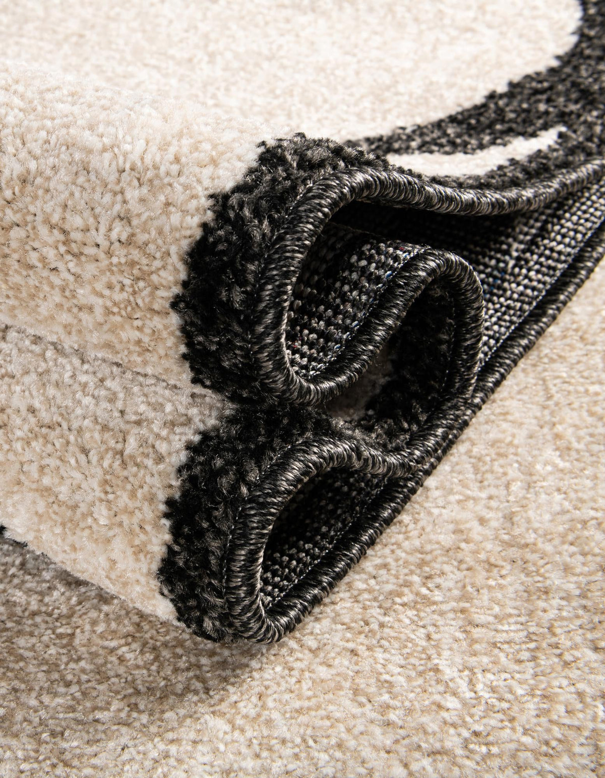 Lattice Gardens Collection Area Rug -  Espaliera Rectangle Beige and Black  lifestyle 60