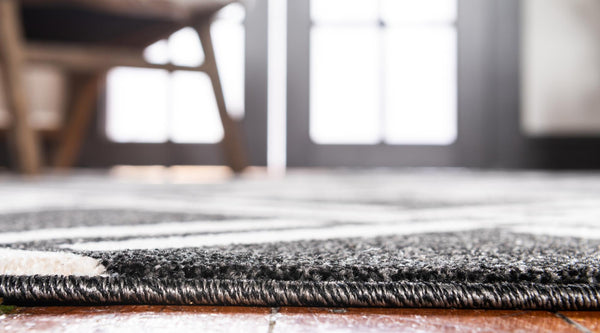Lattice Gardens Collection Area Rug -  Gardenvale Round Black  lifestyle 40