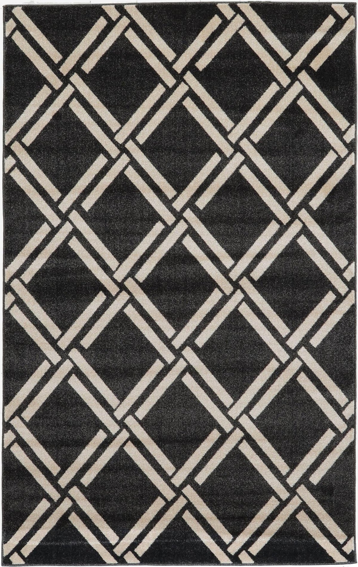 Lattice Gardens Collection Area Rug -  Gardenvale Rectangle Black  lifestyle 2