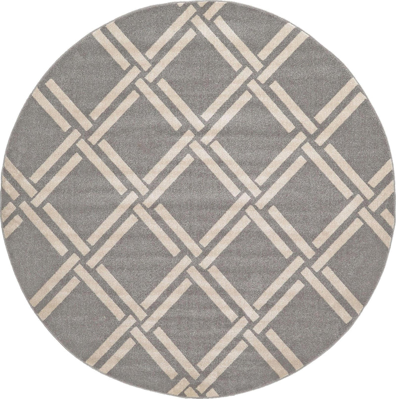 Lattice Gardens Collection Area Rug -  Gardenvale Round Gray  lifestyle 38