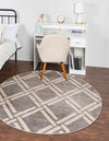 Lattice Gardens Collection Area Rug -  Gardenvale Round Gray  lifestyle 36