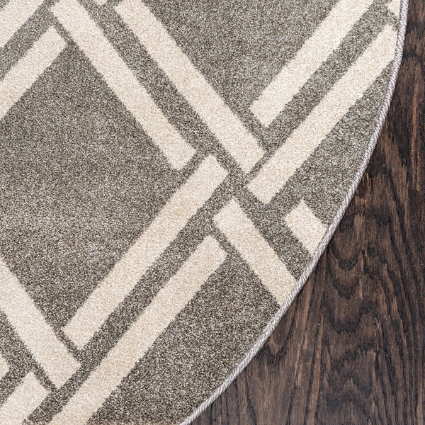 Lattice Gardens Collection Area Rug -  Gardenvale Round Gray  lifestyle 54