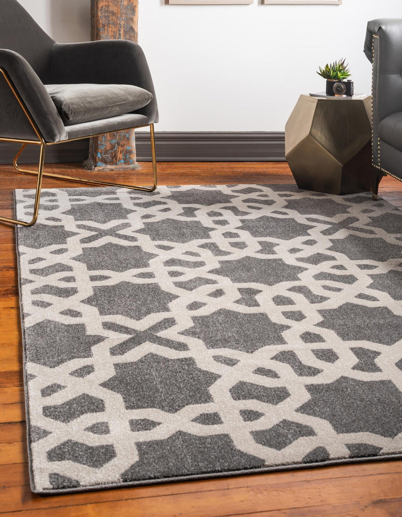 Lattice Gardens Collection Area Rug -  Espalierest Rectangle Gray  lifestyle 2