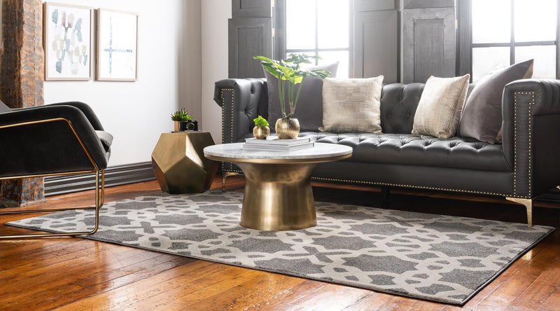 Lattice Gardens Collection Area Rug -  Espalierest Rectangle Gray  lifestyle 3