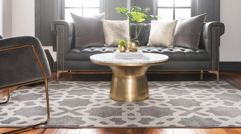 Lattice Gardens Collection Area Rug -  Espalierest Rectangle Gray  lifestyle 4
