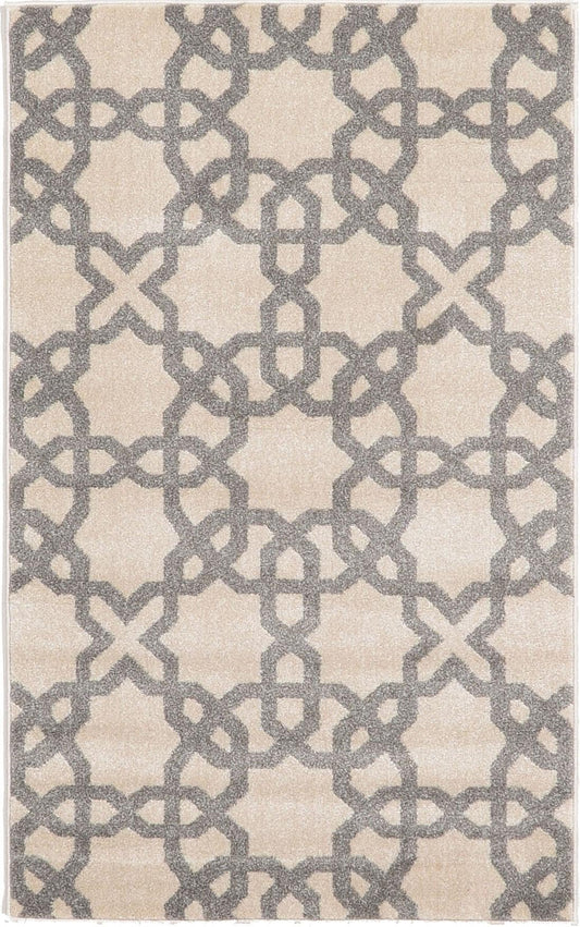 Lattice Gardens Collection Area Rug -  Peristyle Rectangle Beige Main