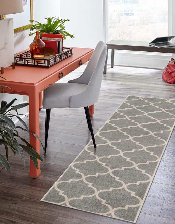 Lattice Gardens Collection Area Rug -  Espaliera Runner Gray  lifestyle 146