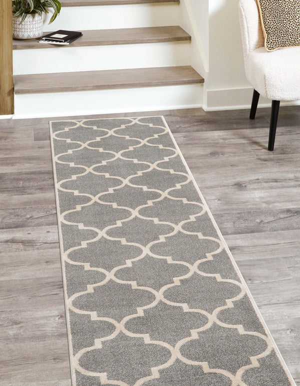 Lattice Gardens Collection Area Rug -  Espaliera Runner Gray  lifestyle 156