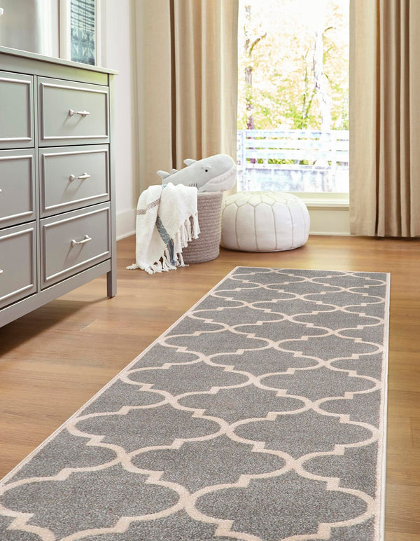 Lattice Gardens Collection Area Rug -  Espaliera Runner Gray  lifestyle 186