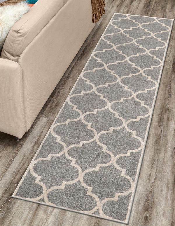 Lattice Gardens Collection Area Rug -  Espaliera Runner Gray  lifestyle 196