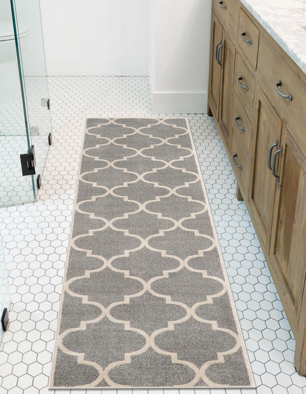 Lattice Gardens Collection Area Rug -  Espaliera Runner Gray  lifestyle 205