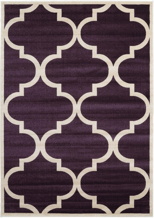 Lattice Gardens Collection Area Rug -  Rosarium Rectangle Purple  lifestyle 2