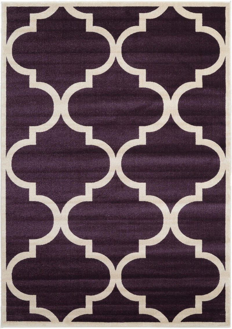 Lattice Gardens Collection Area Rug -  Rosarium Rectangle Purple  lifestyle 2