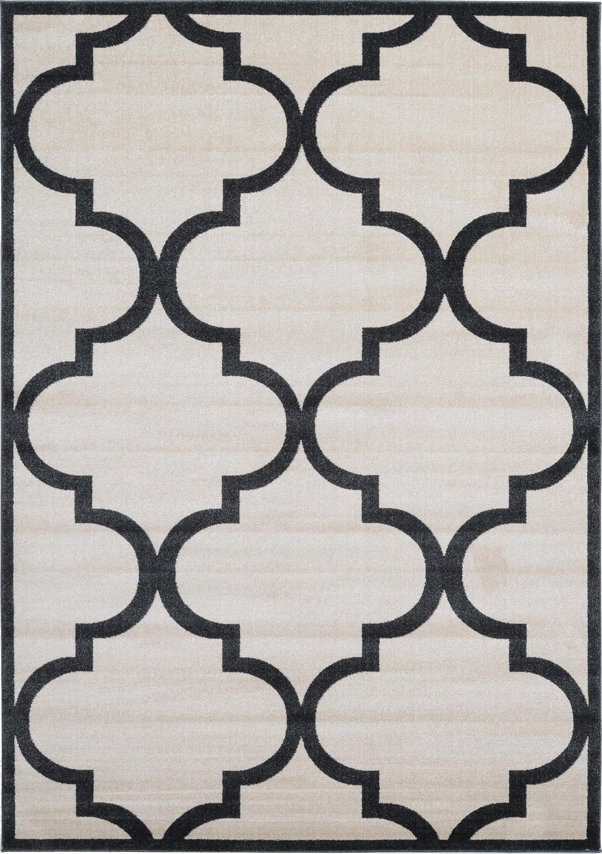 Lattice Gardens Collection Area Rug -  Espaliera Rectangle Beige and Black  lifestyle 2