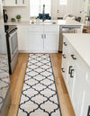 Lattice Gardens Collection Area Rug -  Espaliera Runner Beige and Black  lifestyle 77