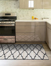 Lattice Gardens Collection Area Rug -  Espaliera Runner Beige and Black  lifestyle 92
