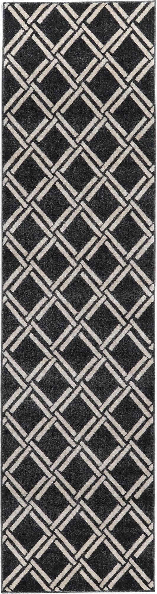 Lattice Gardens Collection Area Rug -  Gardenvale Runner Black  lifestyle 33
