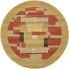 Zagros Oasis Collection Area Rug -  Izeh Round Rust Red  lifestyle 15