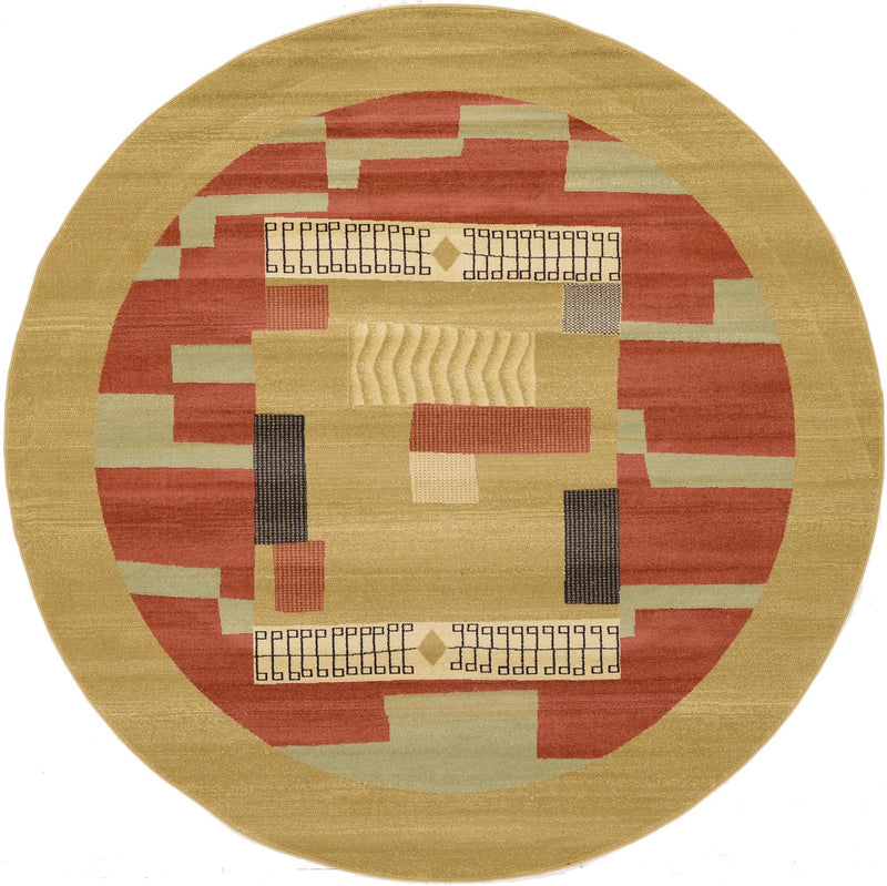 Zagros Oasis Collection Area Rug -  Izeh Round Rust Red  lifestyle 15