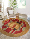 Zagros Oasis Collection Area Rug -  Izeh Round Rust Red  lifestyle 34