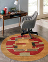 Zagros Oasis Collection Area Rug -  Izeh Round Rust Red  lifestyle 36