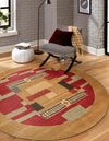 Zagros Oasis Collection Area Rug -  Izeh Round Rust Red  lifestyle 40