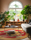 Zagros Oasis Collection Area Rug -  Izeh Round Rust Red  lifestyle 43