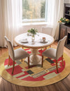 Zagros Oasis Collection Area Rug -  Izeh Round Rust Red  lifestyle 46