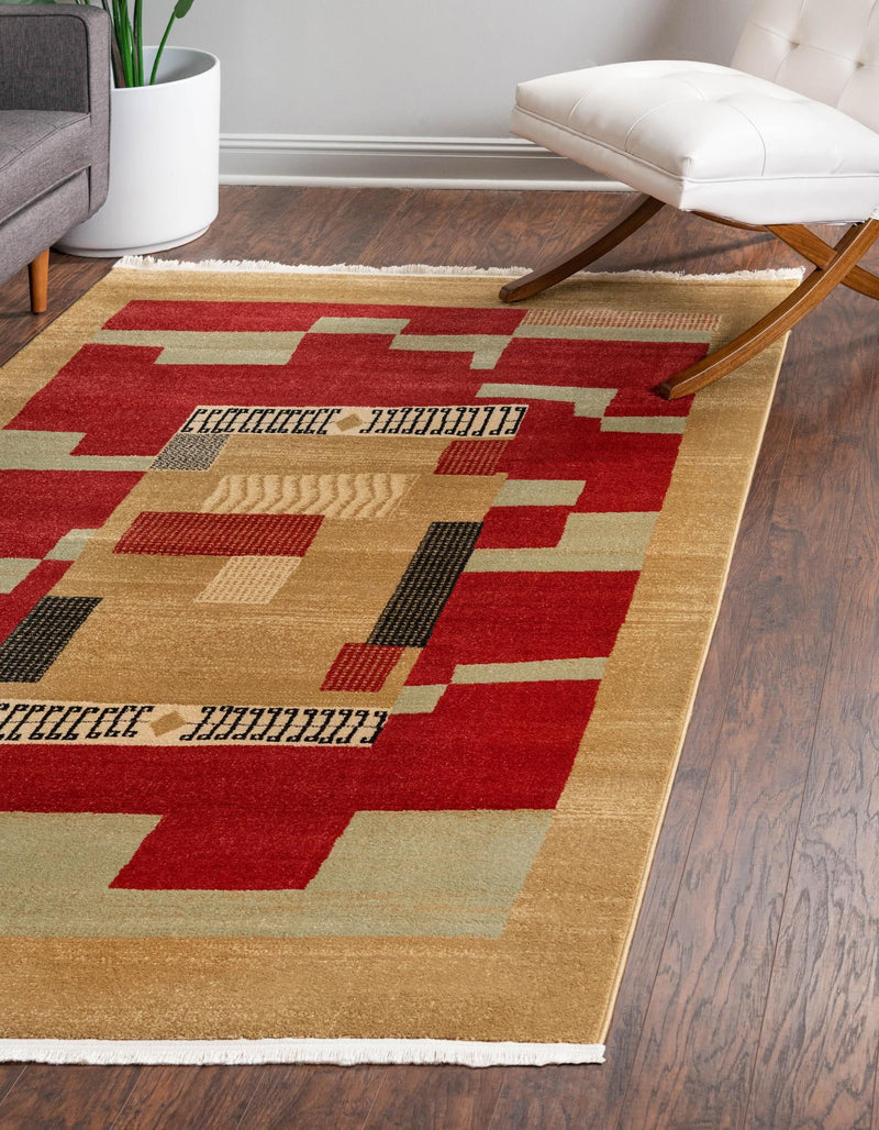 Zagros Oasis Collection Area Rug -  Izeh Rectangle Rust Red  lifestyle 2