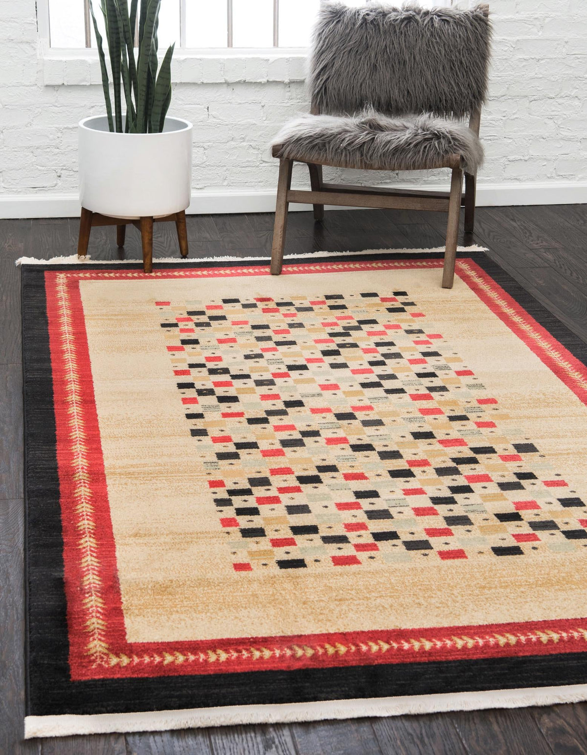 Zagros Oasis Collection Area Rug -  Sanandaj Rectangle Beige  lifestyle 3