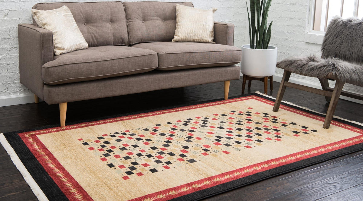 Zagros Oasis Collection Area Rug -  Sanandaj Rectangle Beige  lifestyle 5