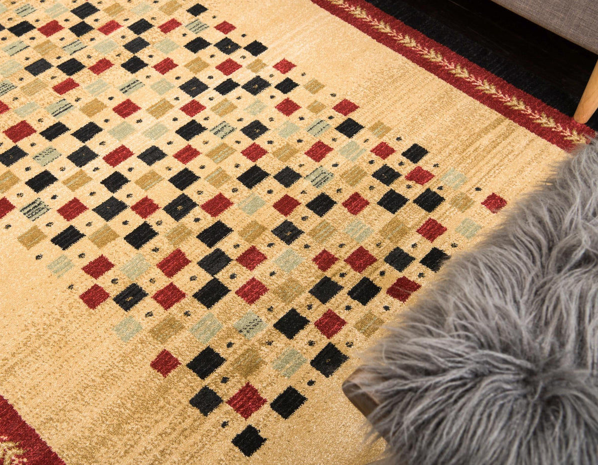 Zagros Oasis Collection Area Rug -  Sanandaj Rectangle Beige  lifestyle 7