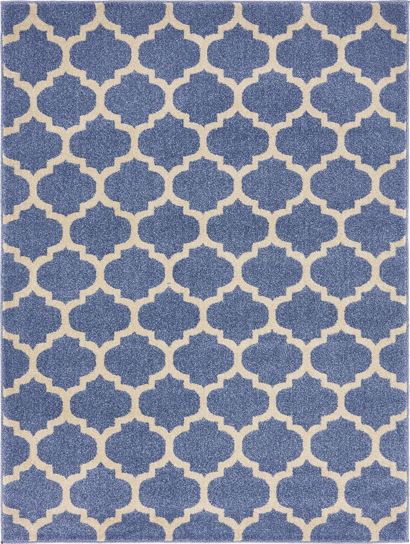 Lattice Gardens Collection Area Rug -  Bloomfield (Light Blue) Rectangle Light Blue Main