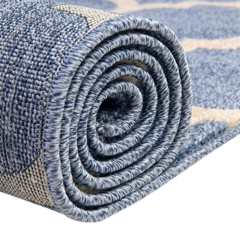 Lattice Gardens Collection Area Rug -  Bloomfield (Light Blue) Runner Light Blue  lifestyle 51