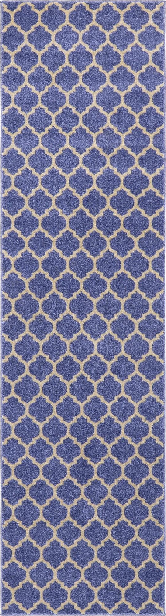 Lattice Gardens Collection Area Rug -  Bloomfield (Light Blue) Runner Light Blue  lifestyle 17