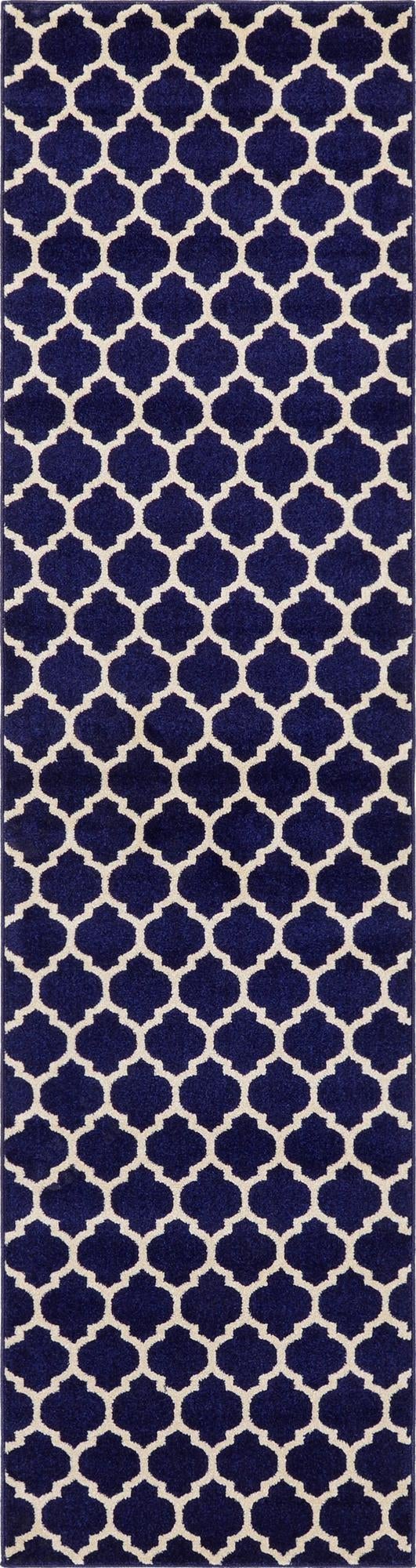 Lattice Gardens Collection Area Rug -  Bloomfield (Navy Blue) Runner Navy Blue  lifestyle 9