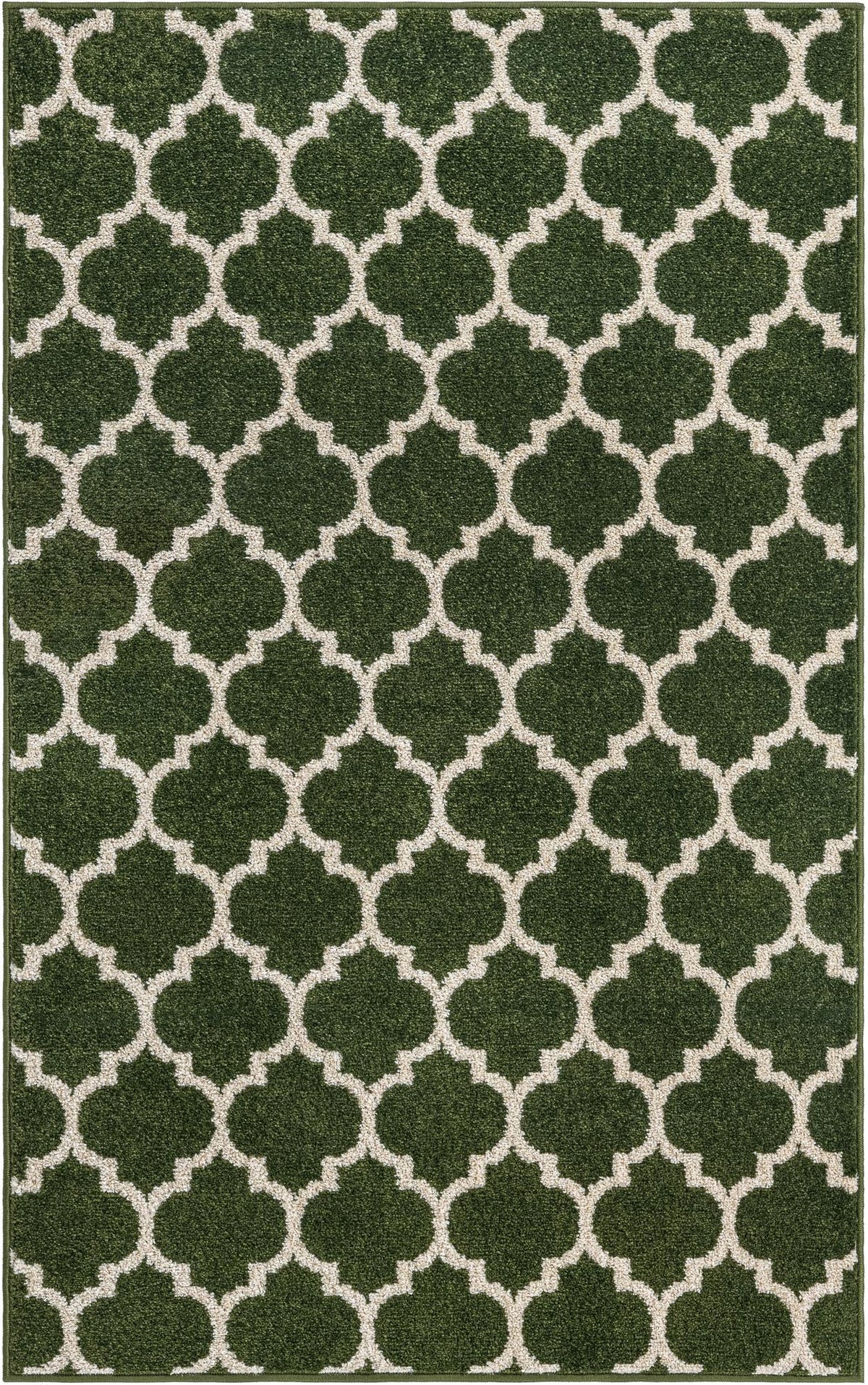Lattice Gardens Collection Area Rug -  Bloomfield (Dark Green) Rectangle Dark Green Main