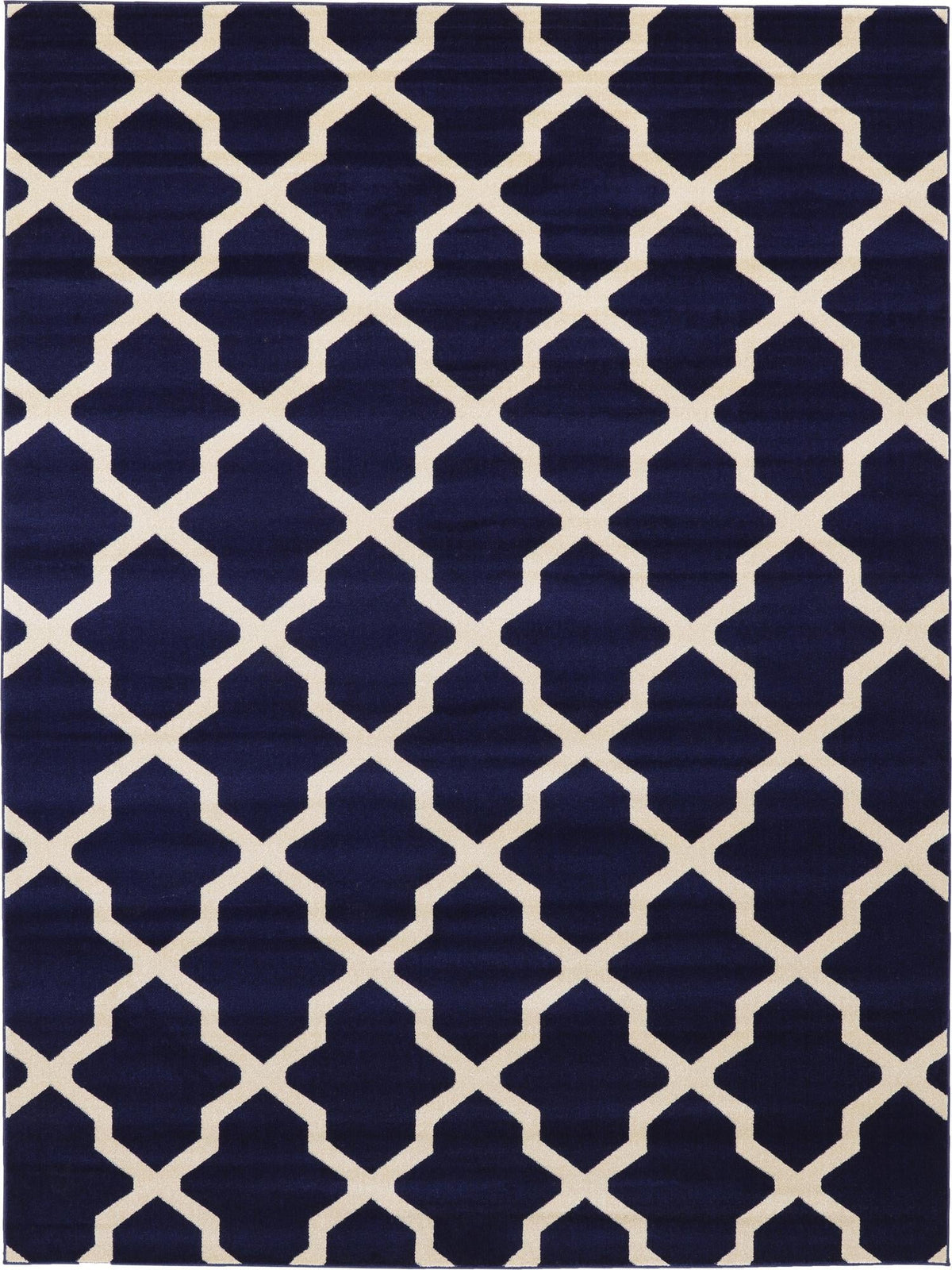 Lattice Gardens Collection Area Rug -  Floratown Rectangle Navy Blue Main