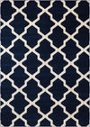 Lattice Gardens Collection Area Rug -  Floratown Rectangle Navy Blue  lifestyle 2
