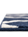 Lattice Gardens Collection Area Rug -  Floratown Rectangle Navy Blue  lifestyle 14